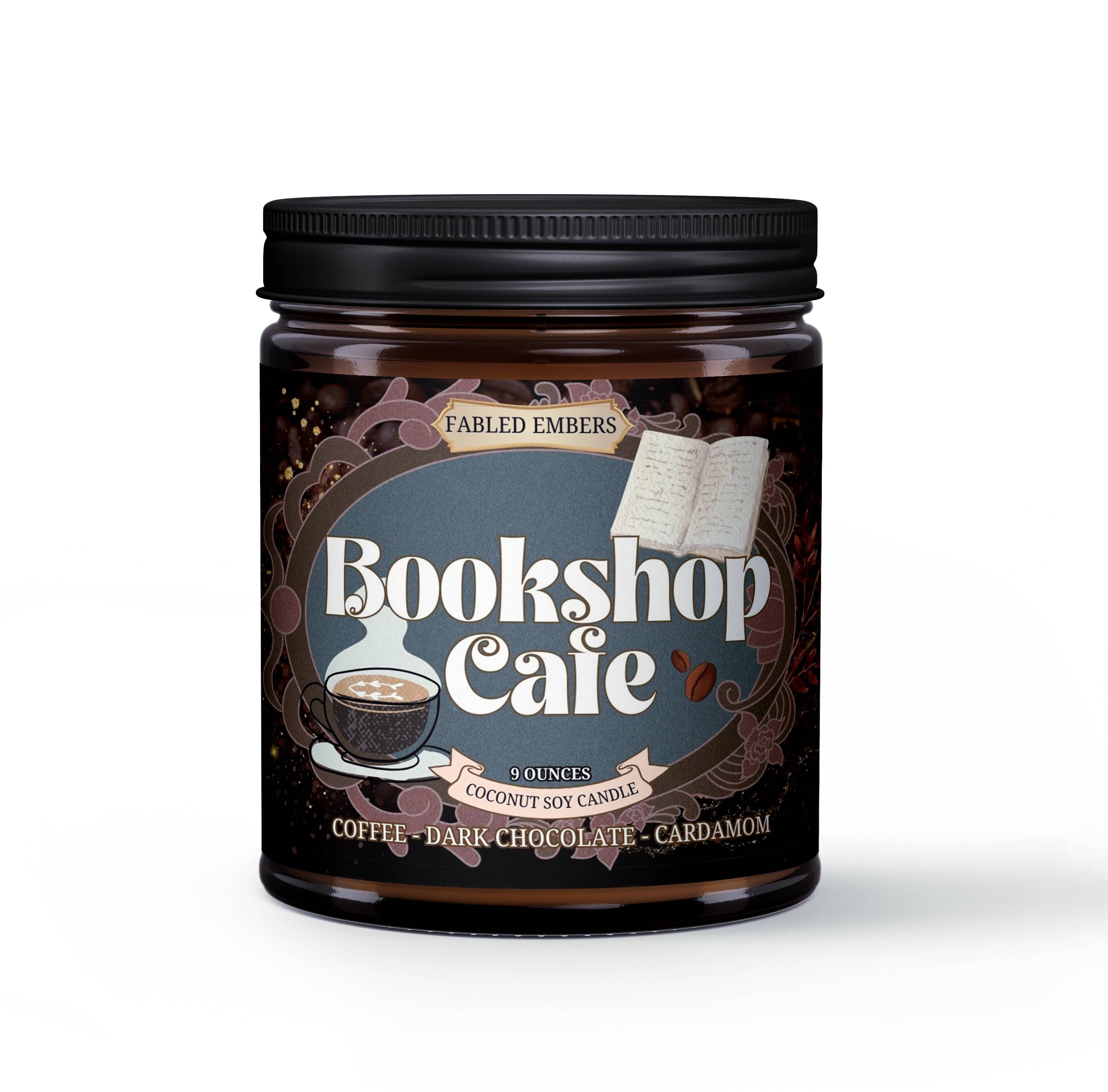 FABLED EMBERS* BOOKSHOP CAFE | Coffee Scented book lovers candle