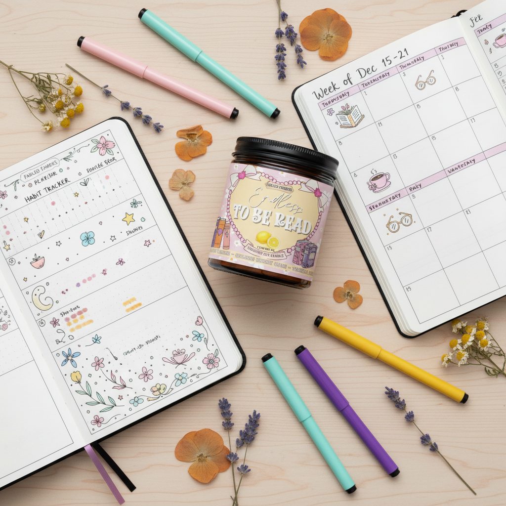 FABLED EMBERS* ENDLESS TO BE READ book lovers lemon square scented candle