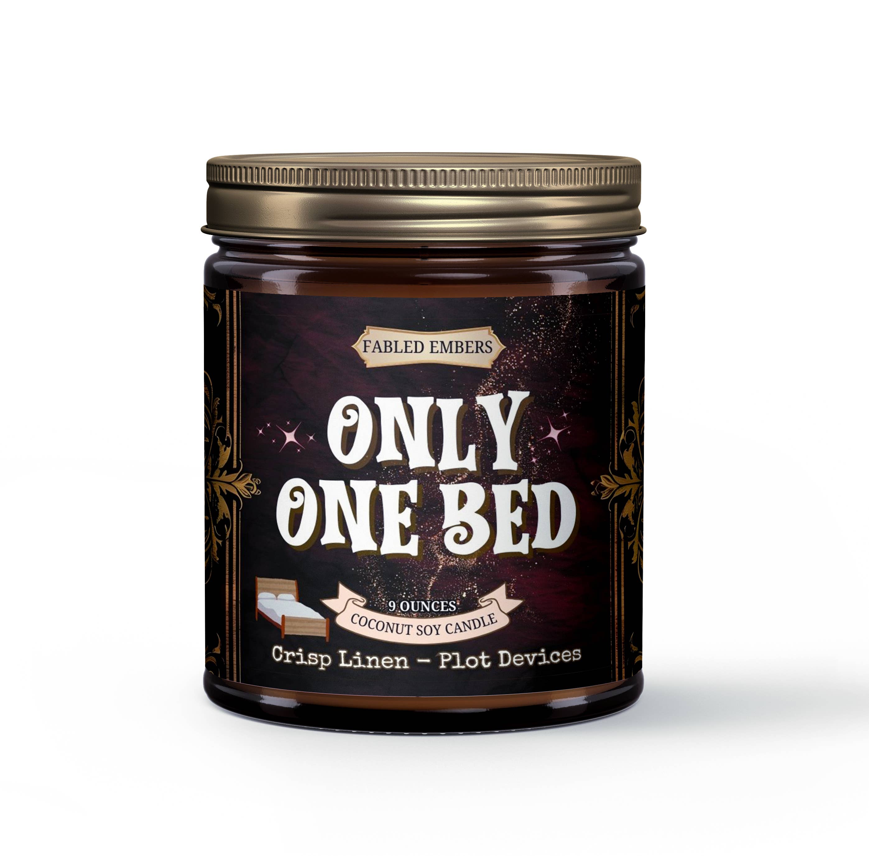 FABLED EMBERS* ONLY ONE BED (oh nooo) Book Trope Candle - humorous