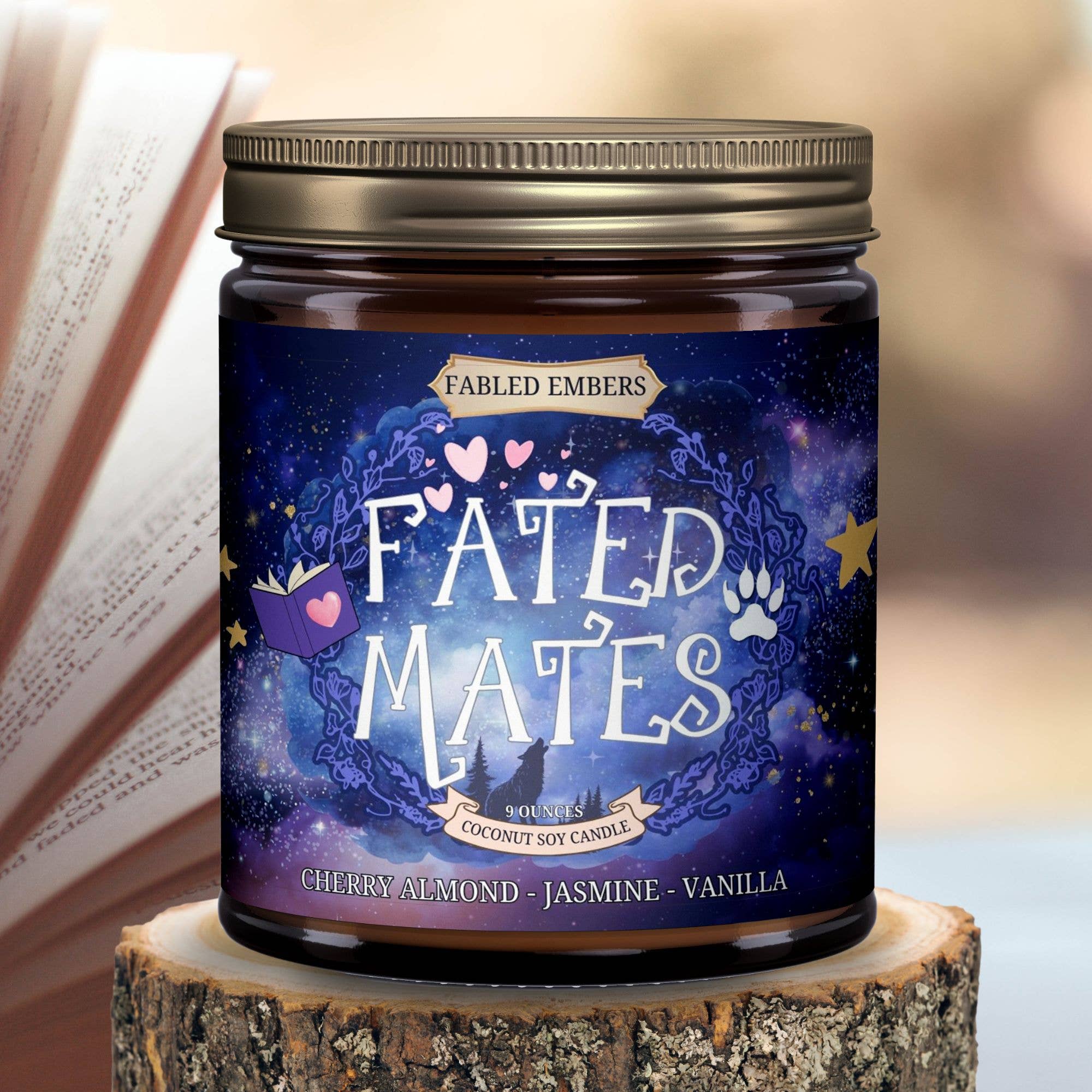 FABLED EMBERS* FATED MATES literary book trope 9oz Candle Coconut Soy
