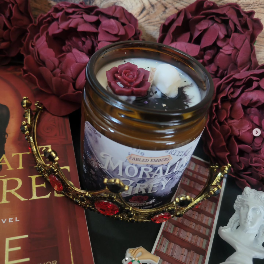 FABLED EMBERS* MORALLY GREY Book Lovers 9oz Candle Coconut Soy