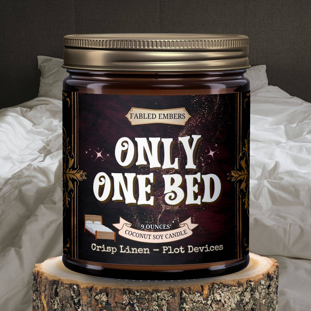 FABLED EMBERS* ONLY ONE BED (oh nooo) Book Trope Candle - humorous