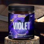 FABLED EMBERS* 9 ounce VIOLET Candle in Amber Glass | Book Lovers | dragons