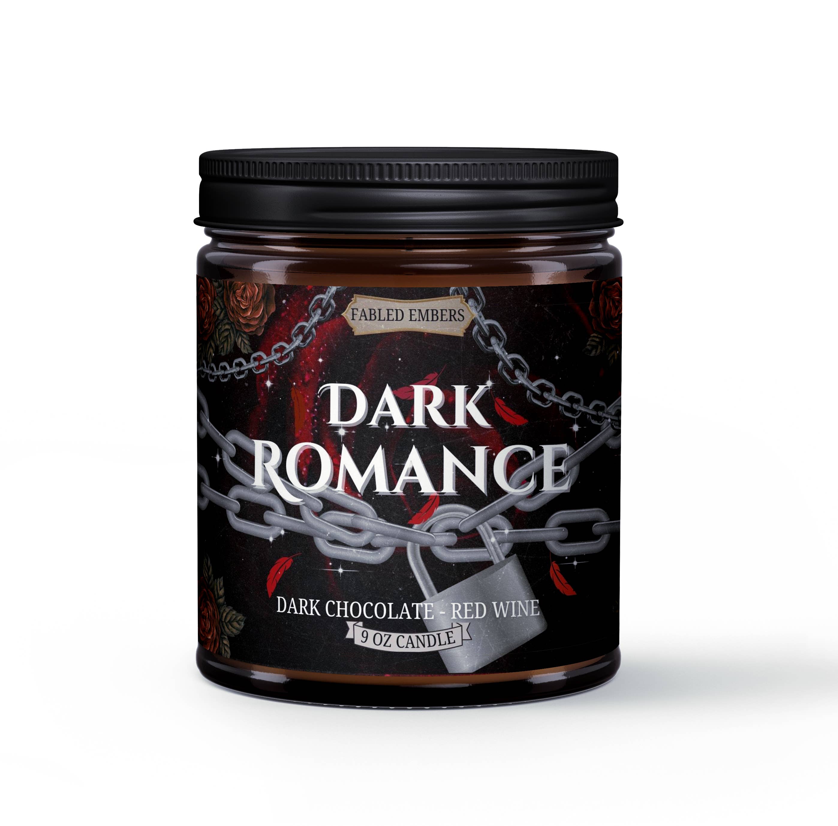 FABLED EMBERS* DARK ROMANCE book lovers WINE & CHOCOLATE coconut soy candle